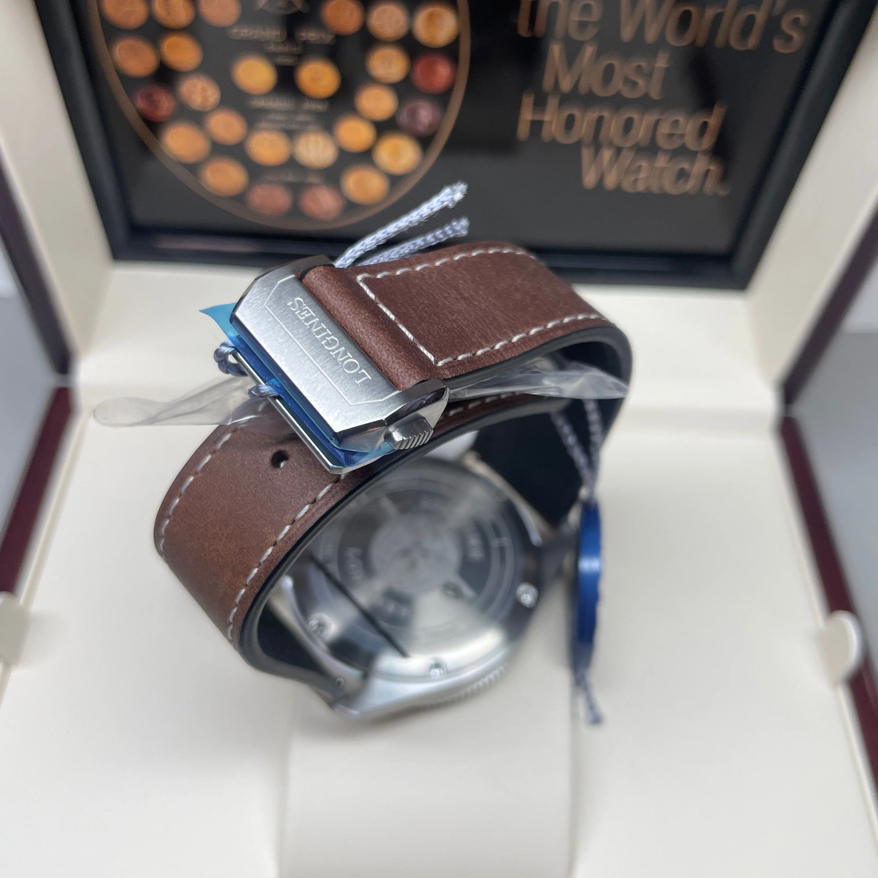 Spirit 42MM Zulu Time GMT Black Leather Steel Watch L38124532