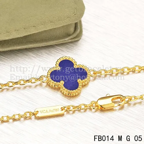 Van Cleef & Arpels Sweet Alhambra Bracelet Yellow Gold With Lapis Stone Mother Of Pearl