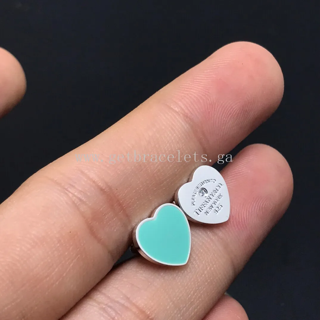 Return to Tiffany Earrings in Silver with Tiffany Blue and a Diamond