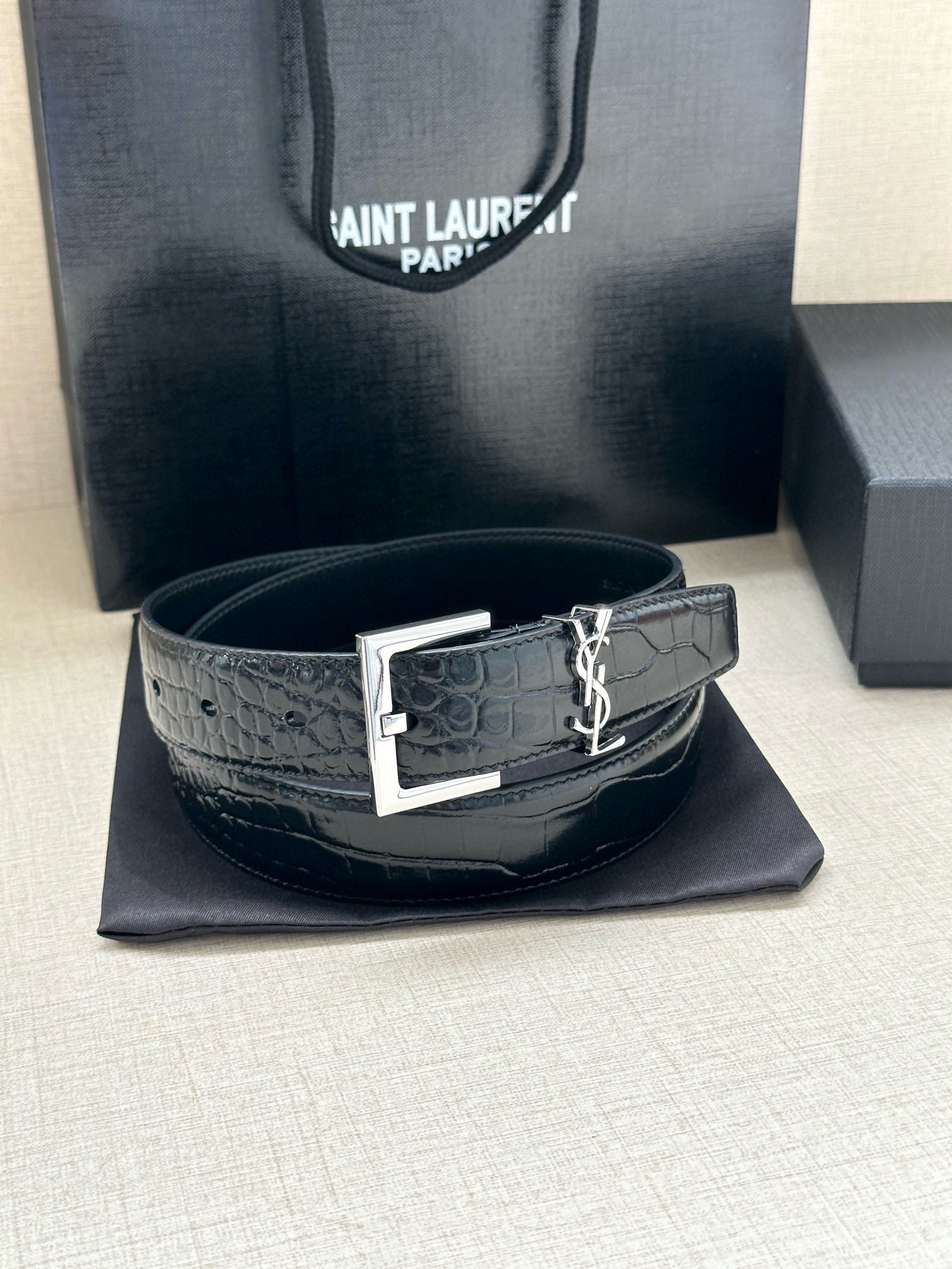 YSL Saint Laurent Leather Belts 1:1 Mirror Version