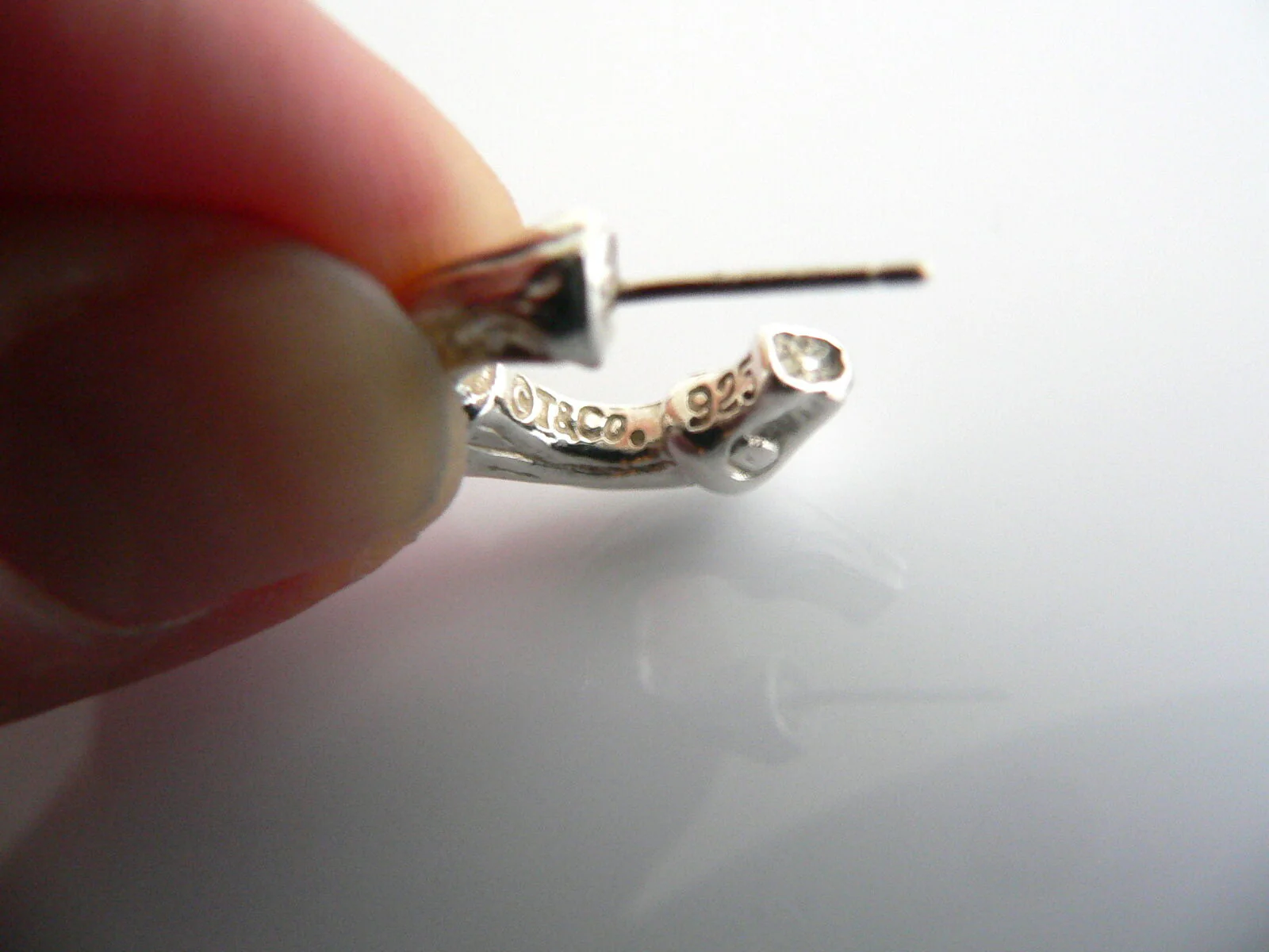 Tiffany & Co Bamboo Earrings Hoops Nature Sterling Silver Gift Love Garden Cool