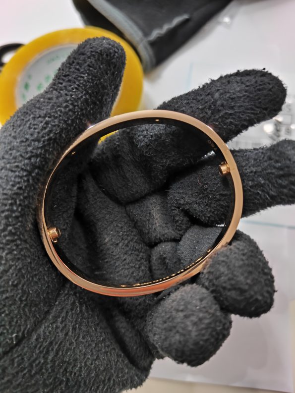 Cartier Love Bracelet Dupe, Rose Gold, Four Diamonds