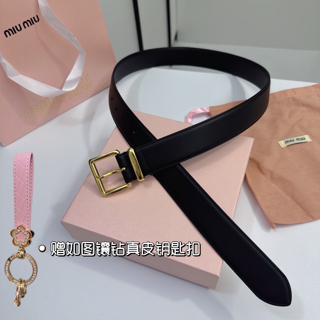 MiuMiu Leather Belts 1:1 Mirror Version