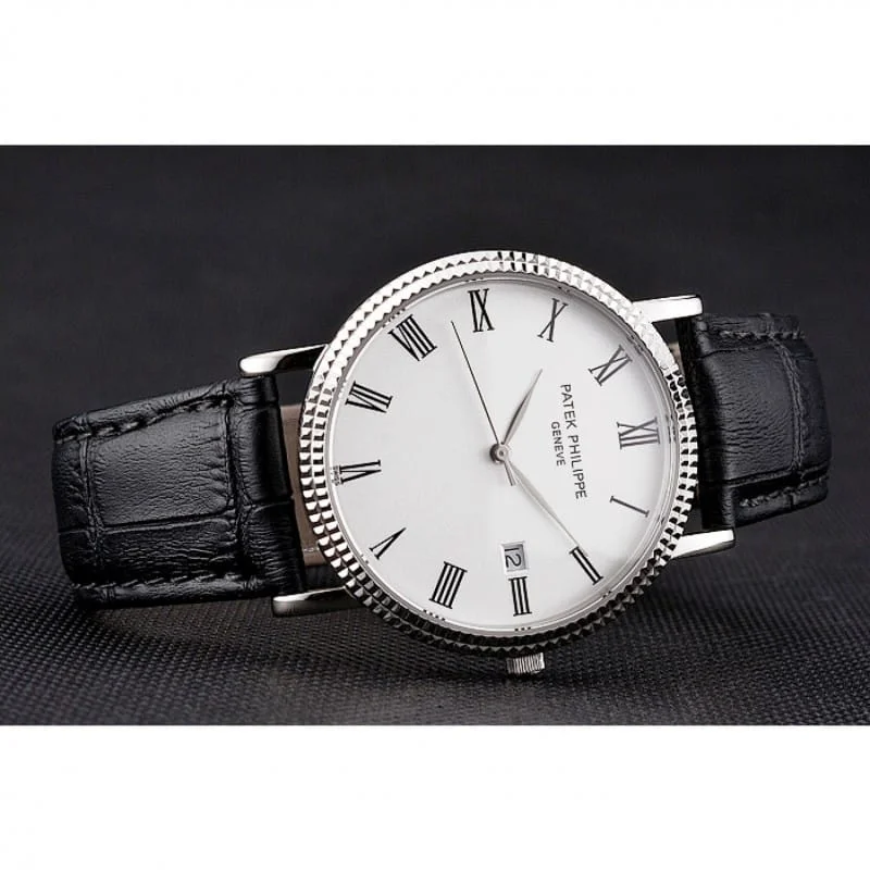 Calatrava Dial White 40 mm, Stainless Steel