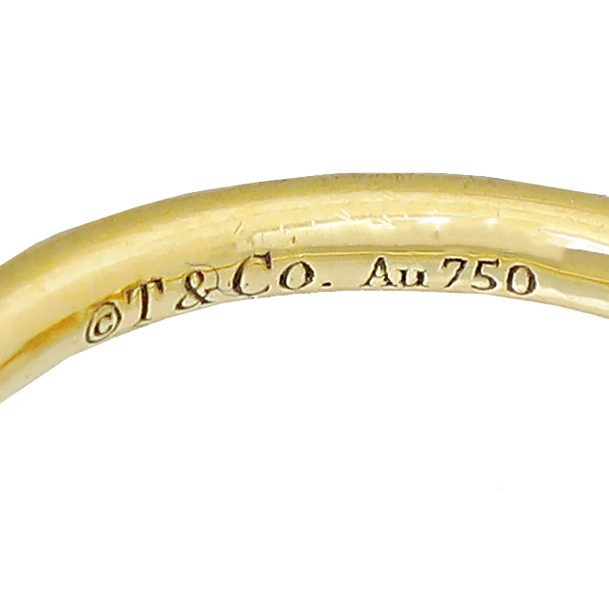 Tiffany & Co 18K Yellow Gold T Wire Ring 50