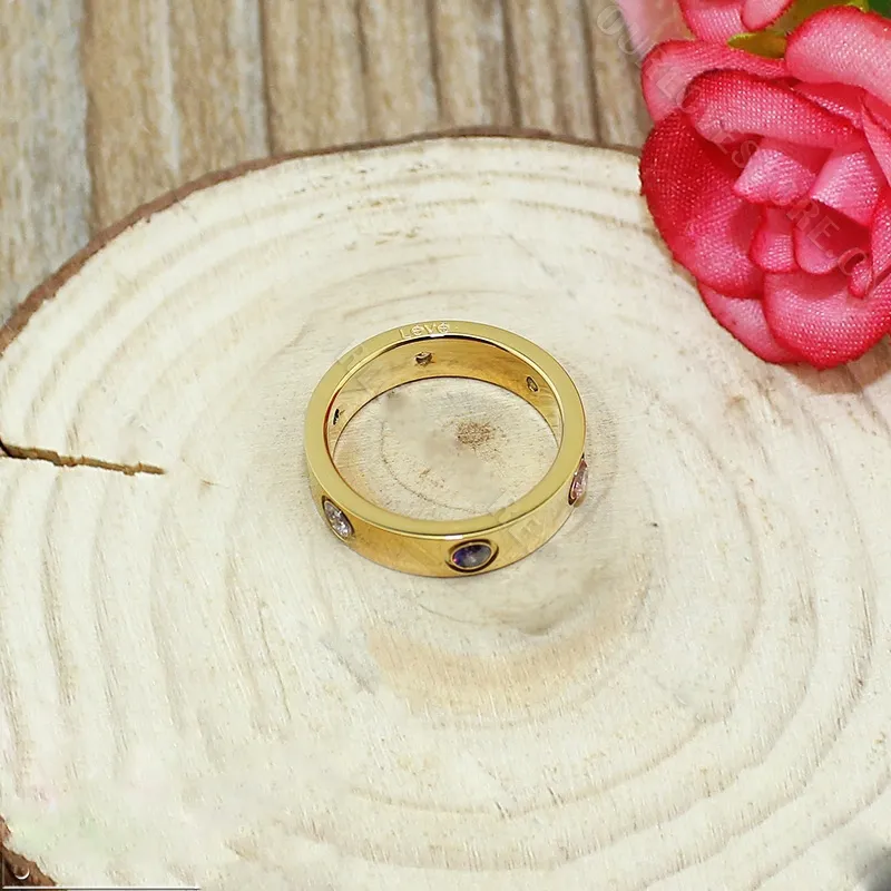 Cartier Love Ringv Yellow Gold Sapphires Garnets Amethyst B4067800