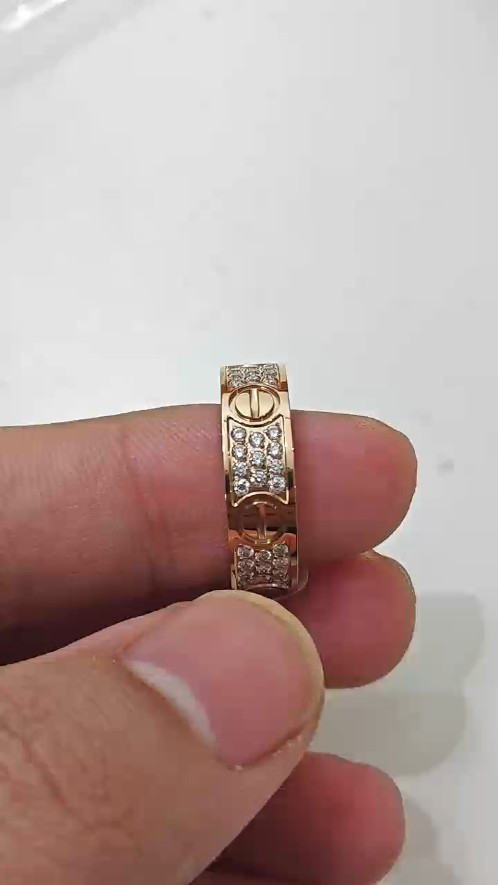 Cartier LOVE RING Dupe, Diamante, Two widths available