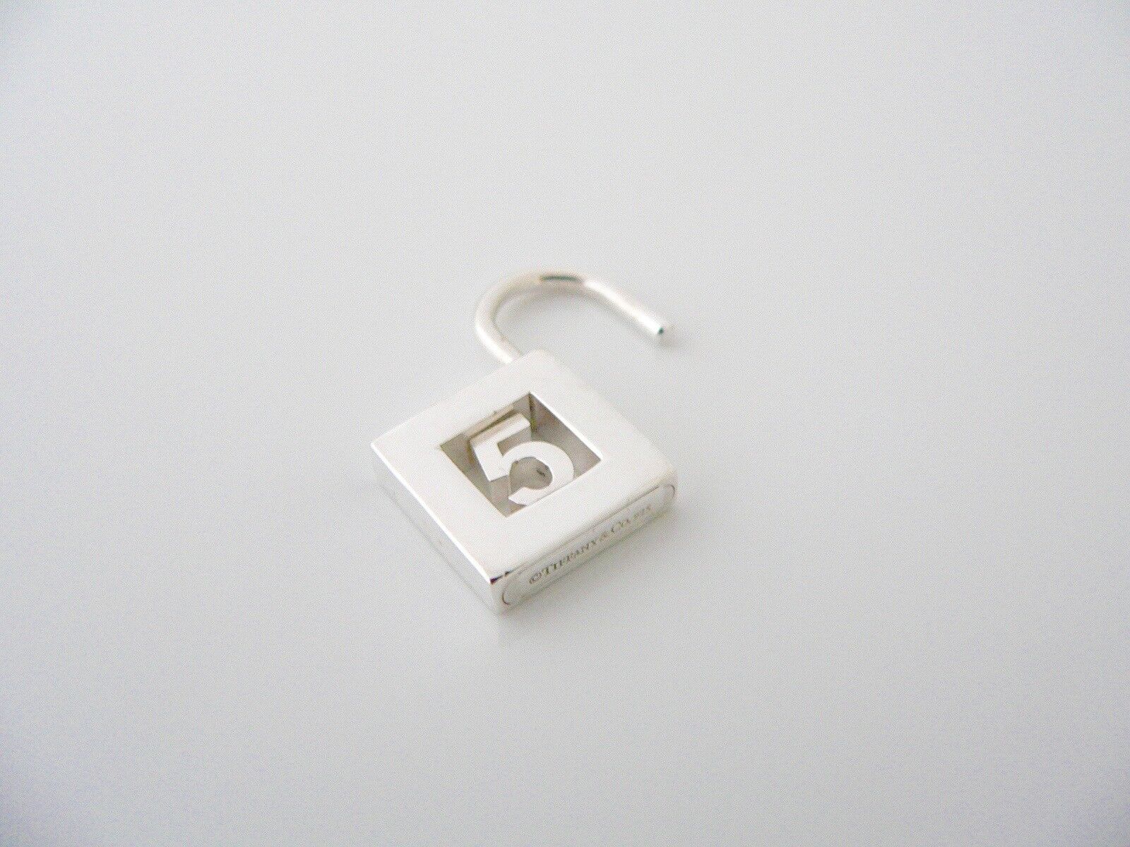 Tiffany & Co Number Charm Five 5 Padlock Pendant 4 Necklace Bracelet Personalize