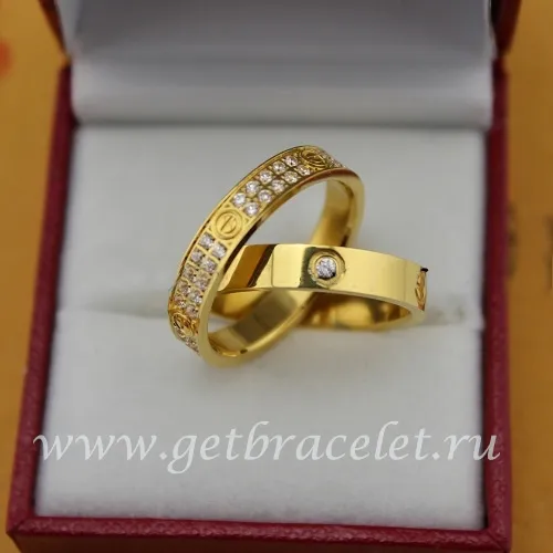 Fake Cartier LOVE Ring Yellow Gold Diamonds