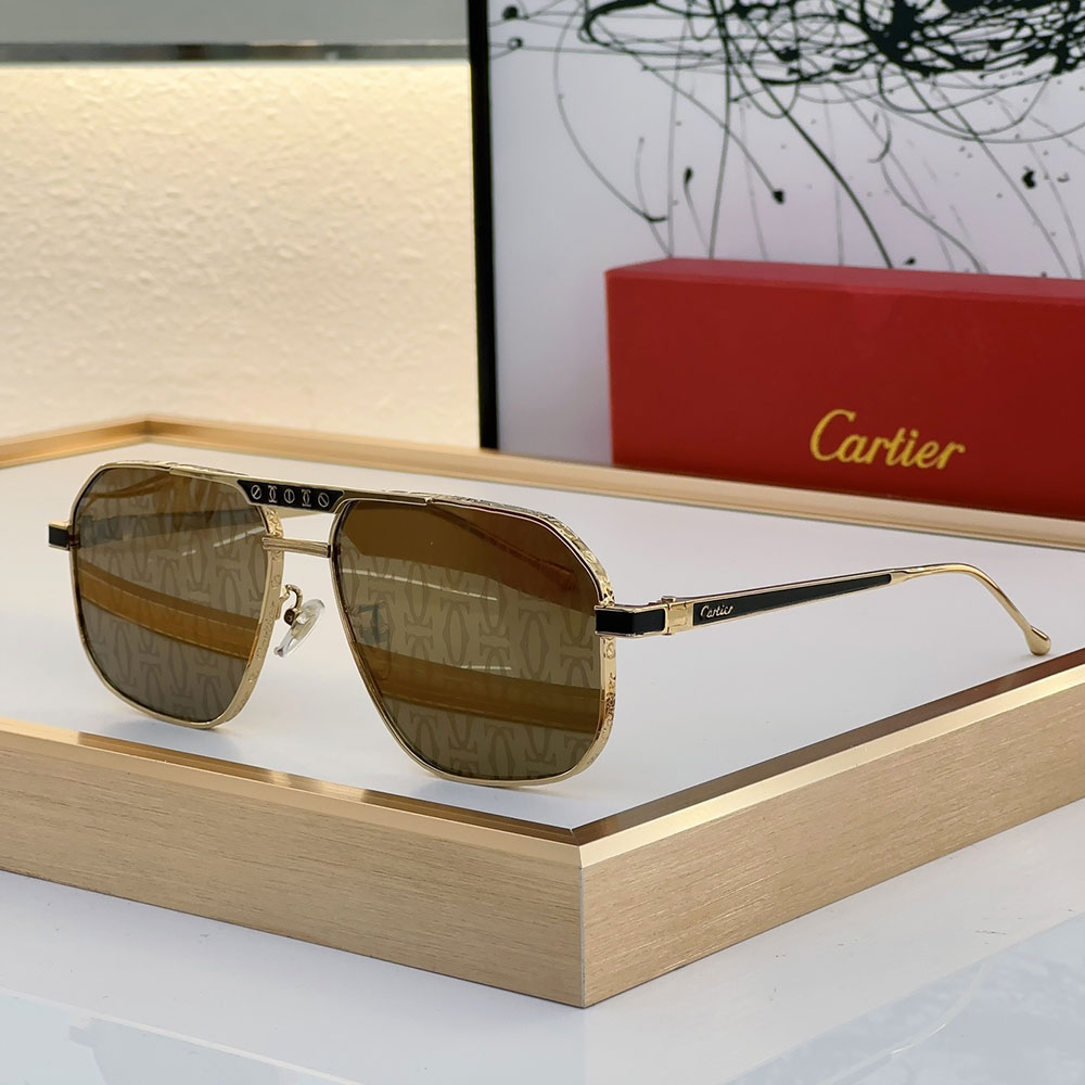 Cartier Metal Mirror Leg Logo Sunglasses Top quality （Replica）