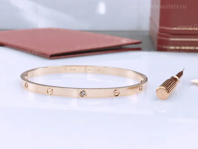 Copy Cartier Love Bracelet SM with 6 Diamonds Pink Gold B6047617 1:1 Version