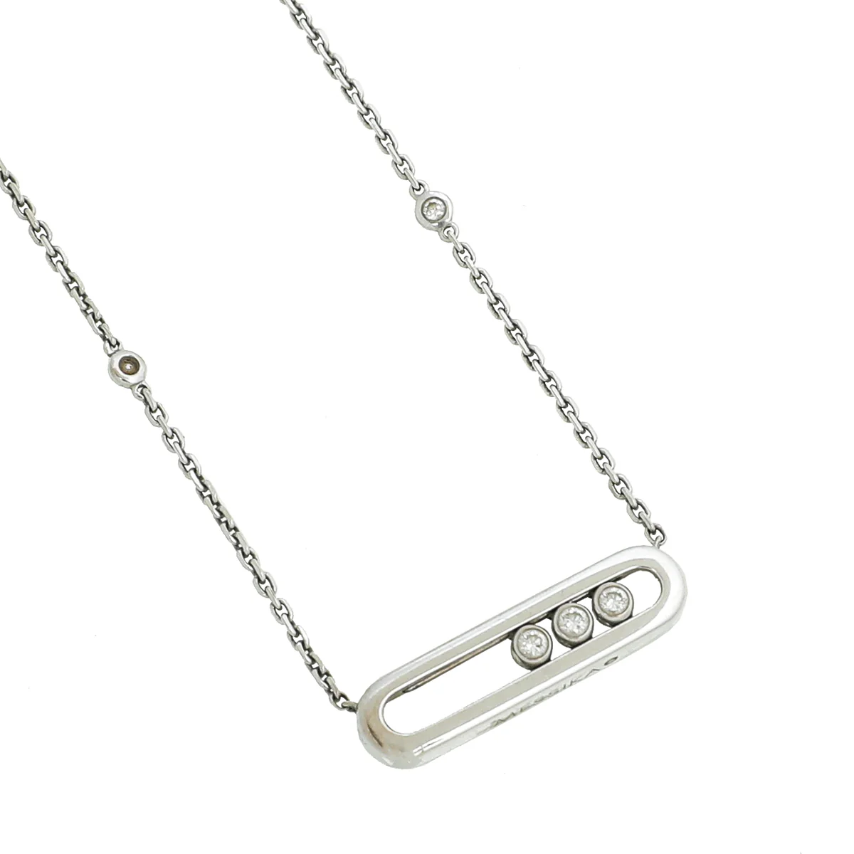 Messika 18K White Gold Diamond Baby Move Necklace