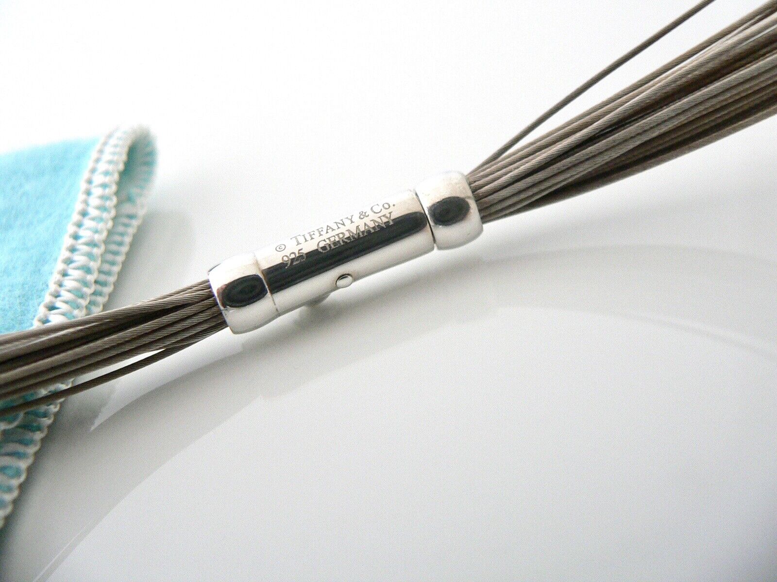 Tiffany & Co Silver Wire Necklace Multi Wire Strands Chain Love Gift Pouch Art