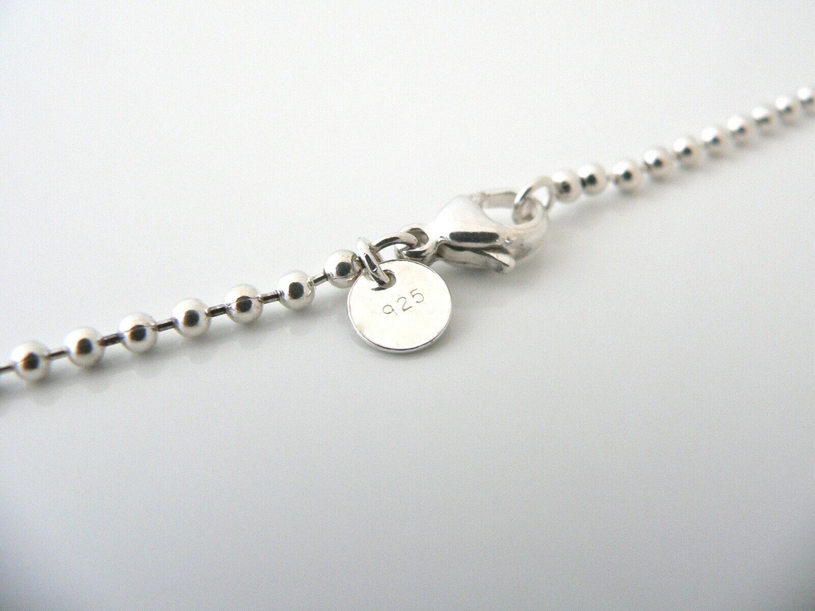 Tiffany & Co Silver Necklace 4 Pendant Charm 21 Inch Bead Chain Longer Gift