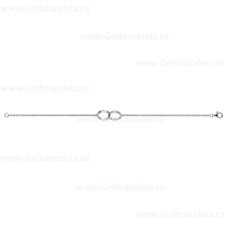 Replica Cariter Love Bracelet White Gold Double Ring B6027200