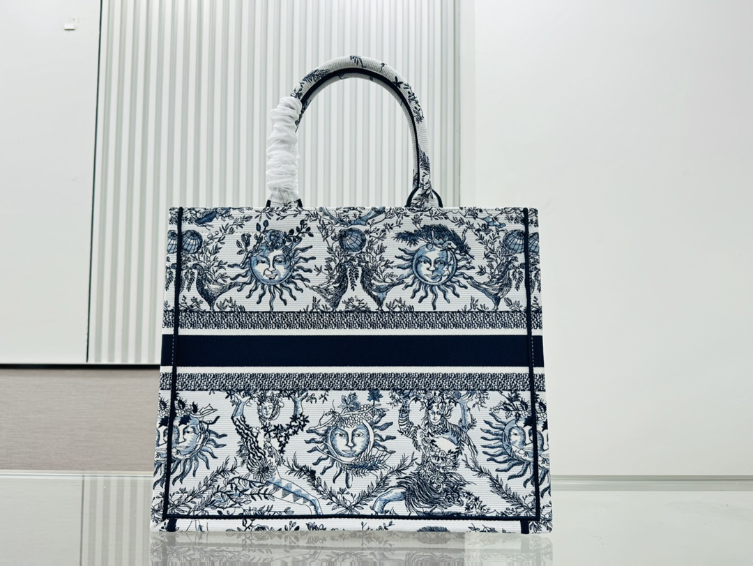 Dior Book Tote Embroider Large Shoulder Bag Handbag