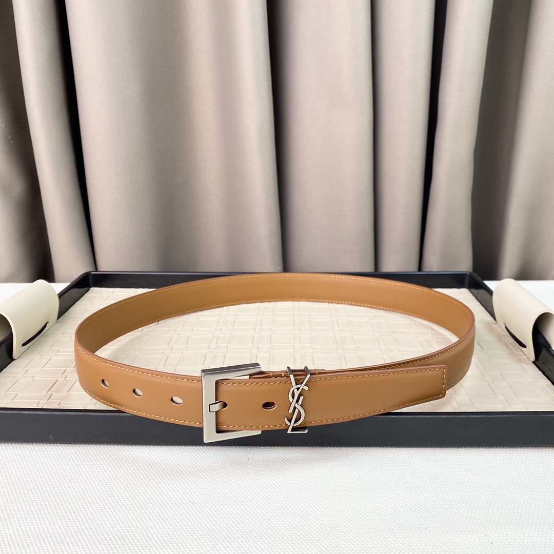 YSL Saint Laurent Leather Belts 1:1 Mirror Version