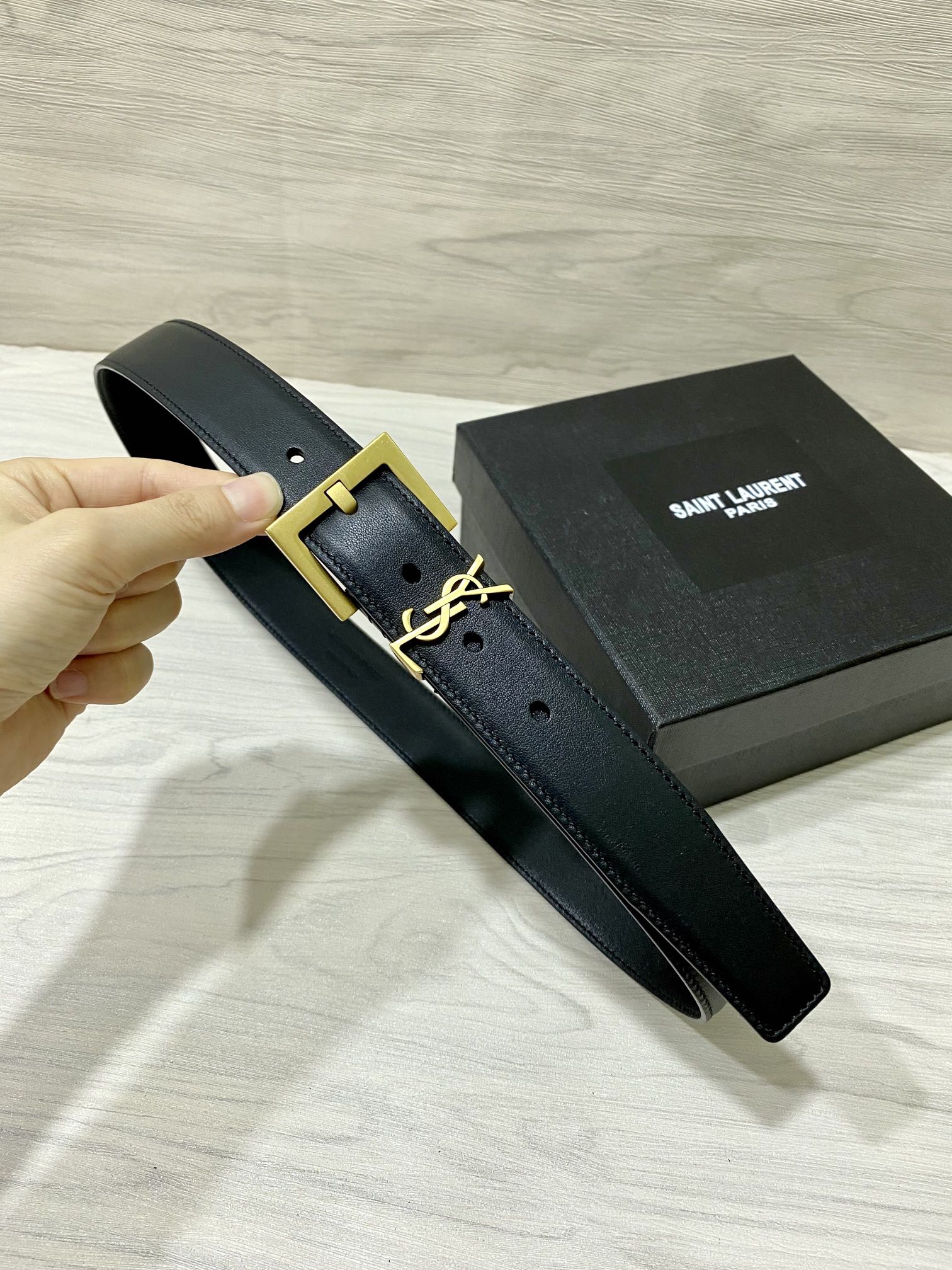 YSL Saint Laurent Leather Belts 1:1 Mirror Version