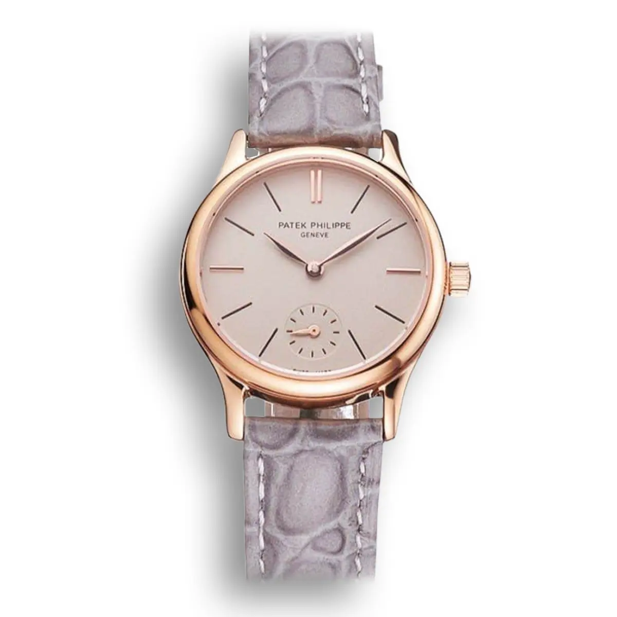 Calatrava Dial Silver 28 mm, Rose Gold Plated