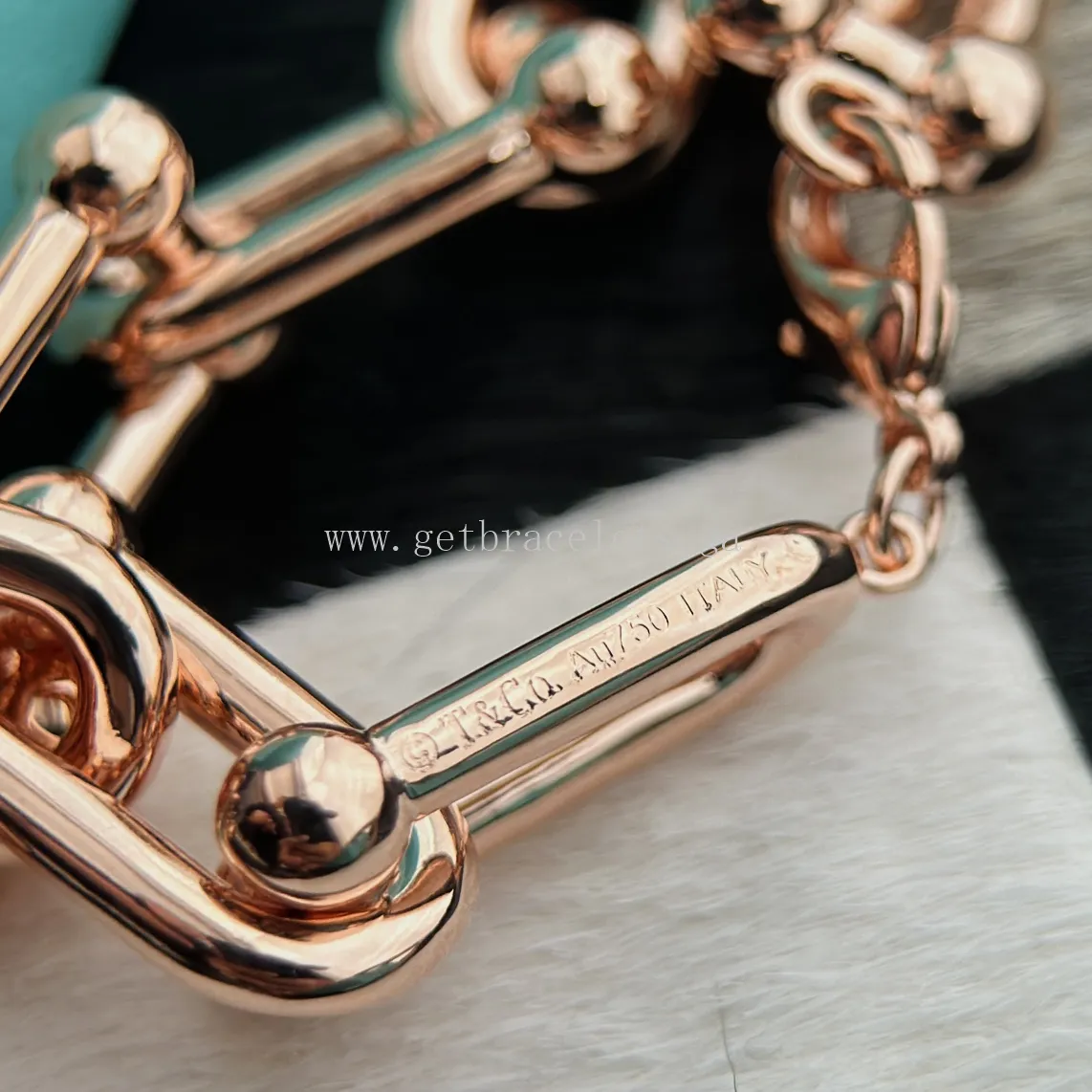 Tiffany HardWear Link Necklace With Diamonds Rose Gold/White Gold