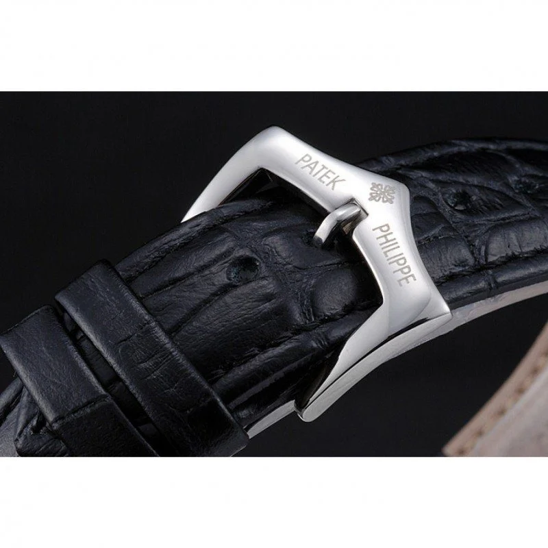 Calatrava Dial Black 42 mm, Stainless Steel