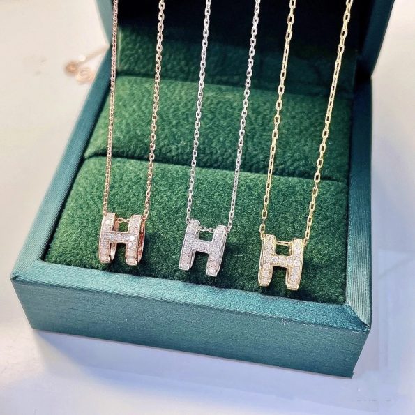 Hermes Pop H Pendant Dupe, diamonds