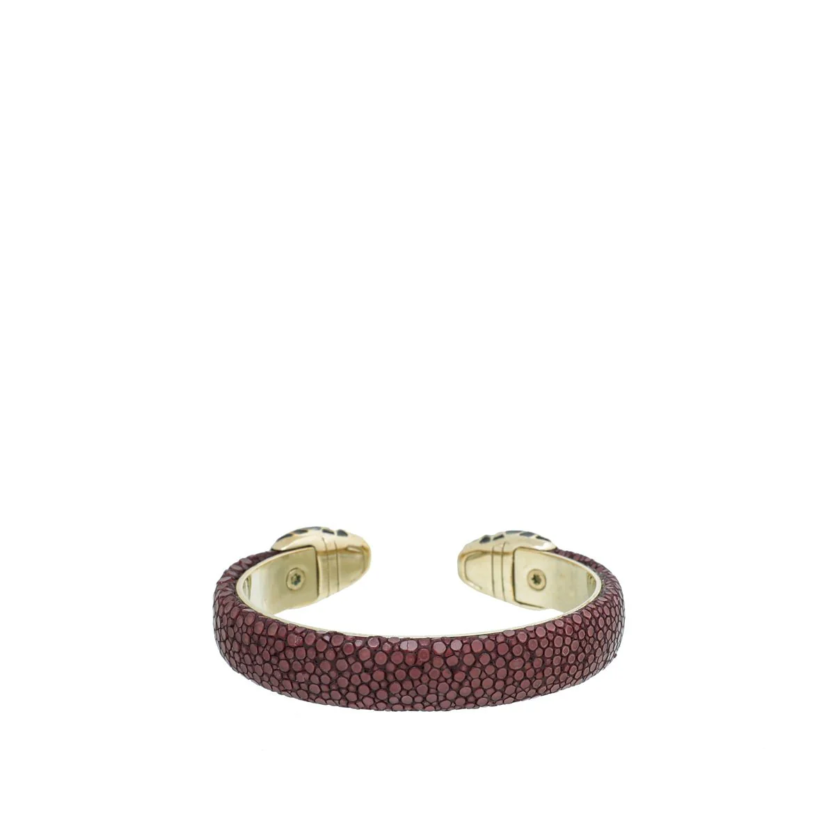 Bvlgari Burgundy Serpenti Forever Galuchat Cuff Bracelet