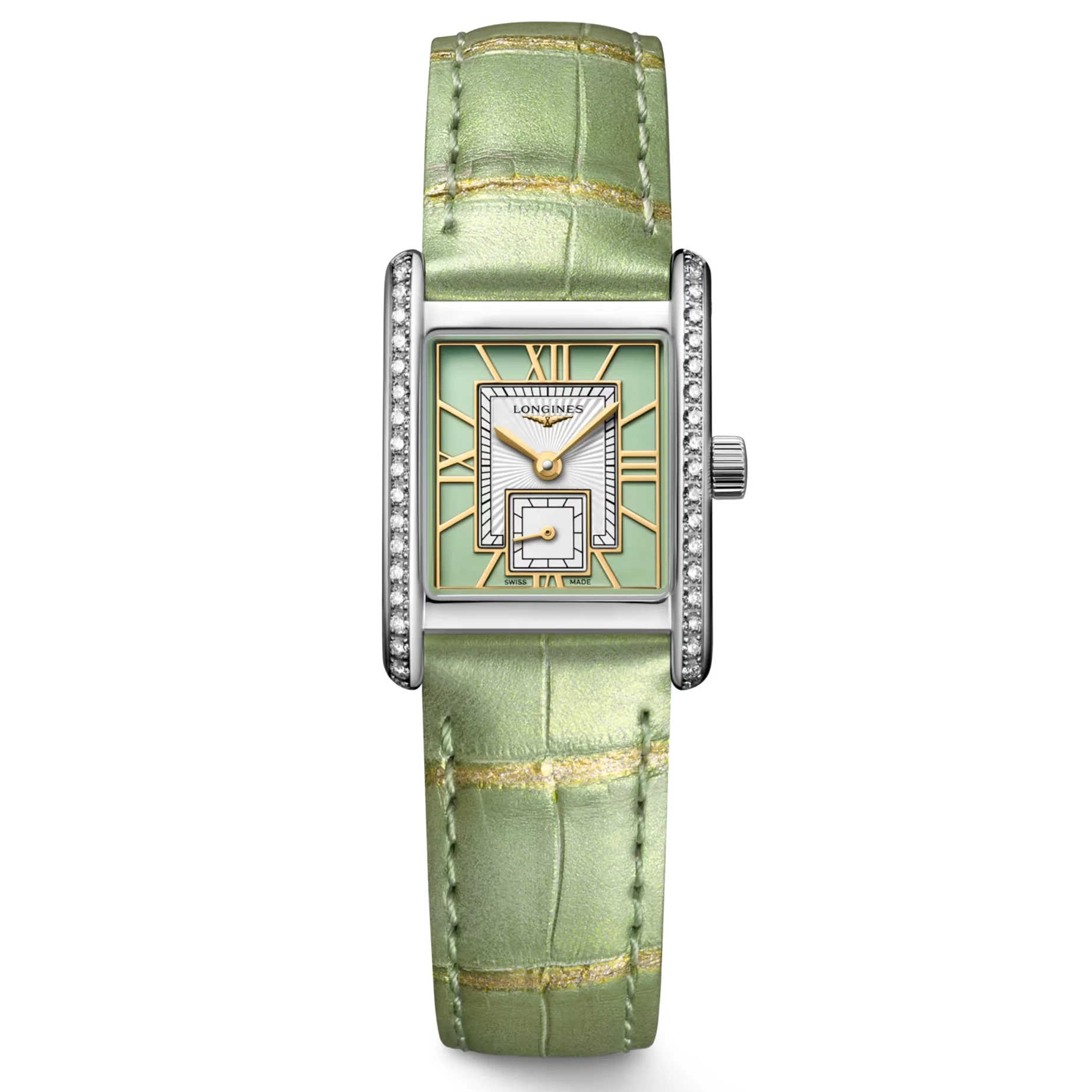 Mini DolceVita Quartz Green Diamond Watch 21.5x29MM L5.200.0.05.2