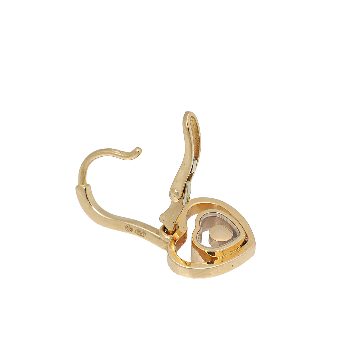 Chopard 18K Pink Gold Diamond Happy Hearts Earrings