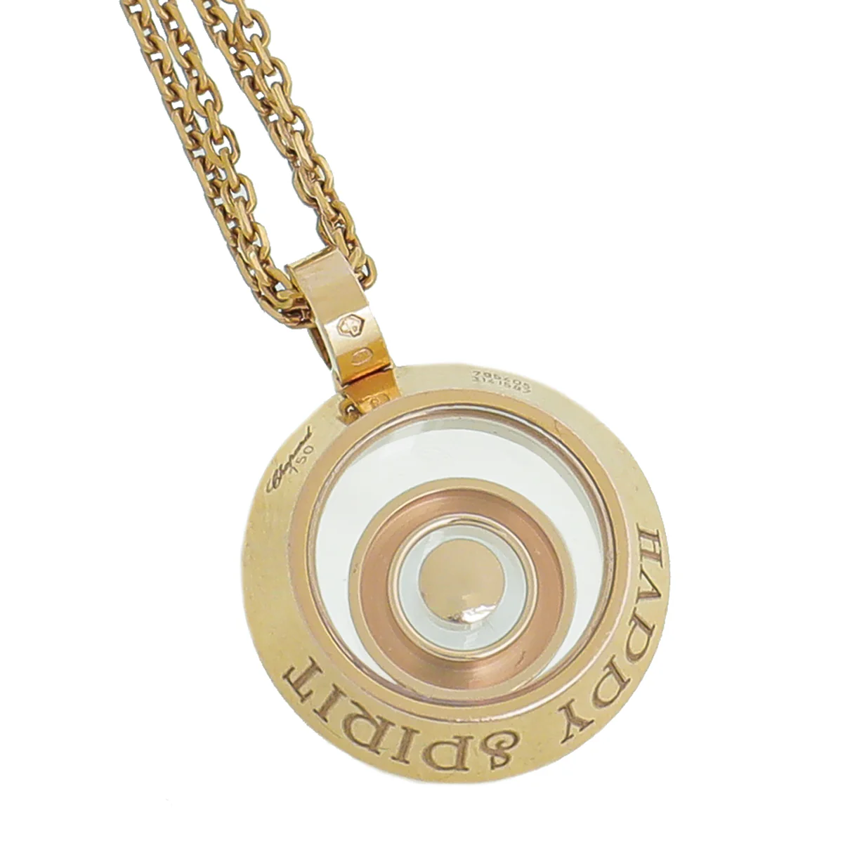 Chopard 18K Rose Gold Diamond Happy Spirit Pendant Necklace