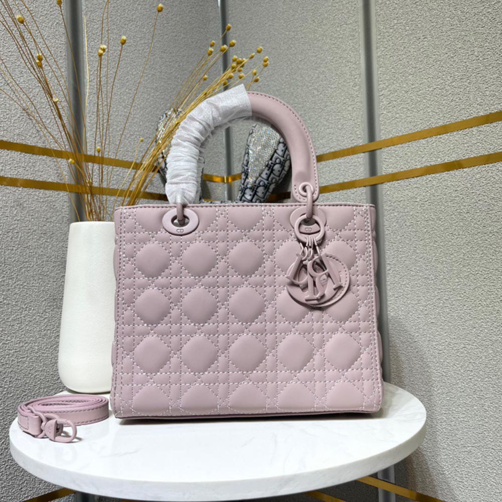 Dior The LADY DIOR Medium Bag-Matte cowhide leather(Replica)