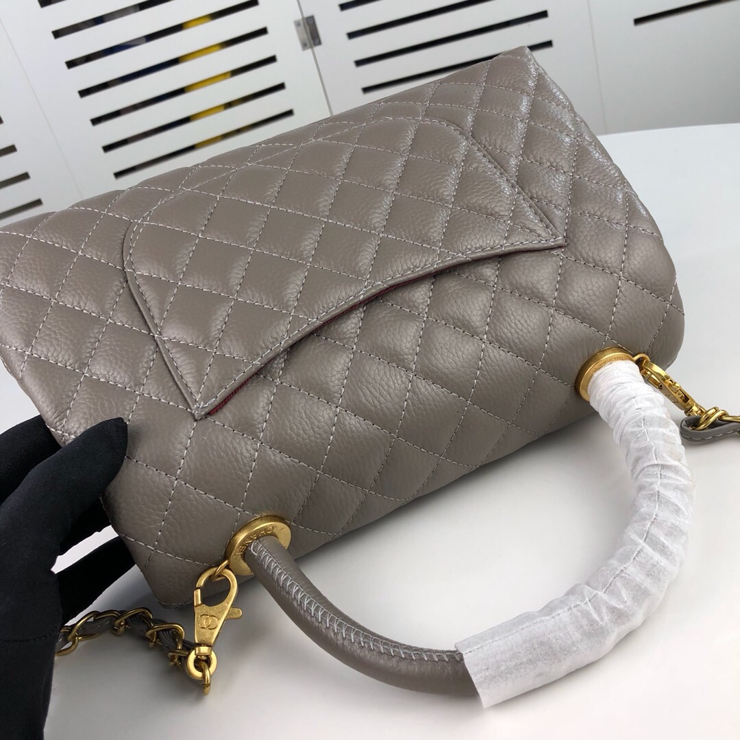 Chanel Grey Medium Shoulder Bag Handbag