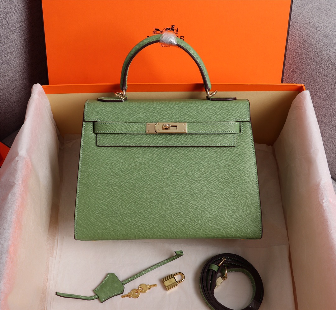 Hermes Kelly Gold Buckle Bag-Epsom Shoulder Bag Handbag(Replica)
