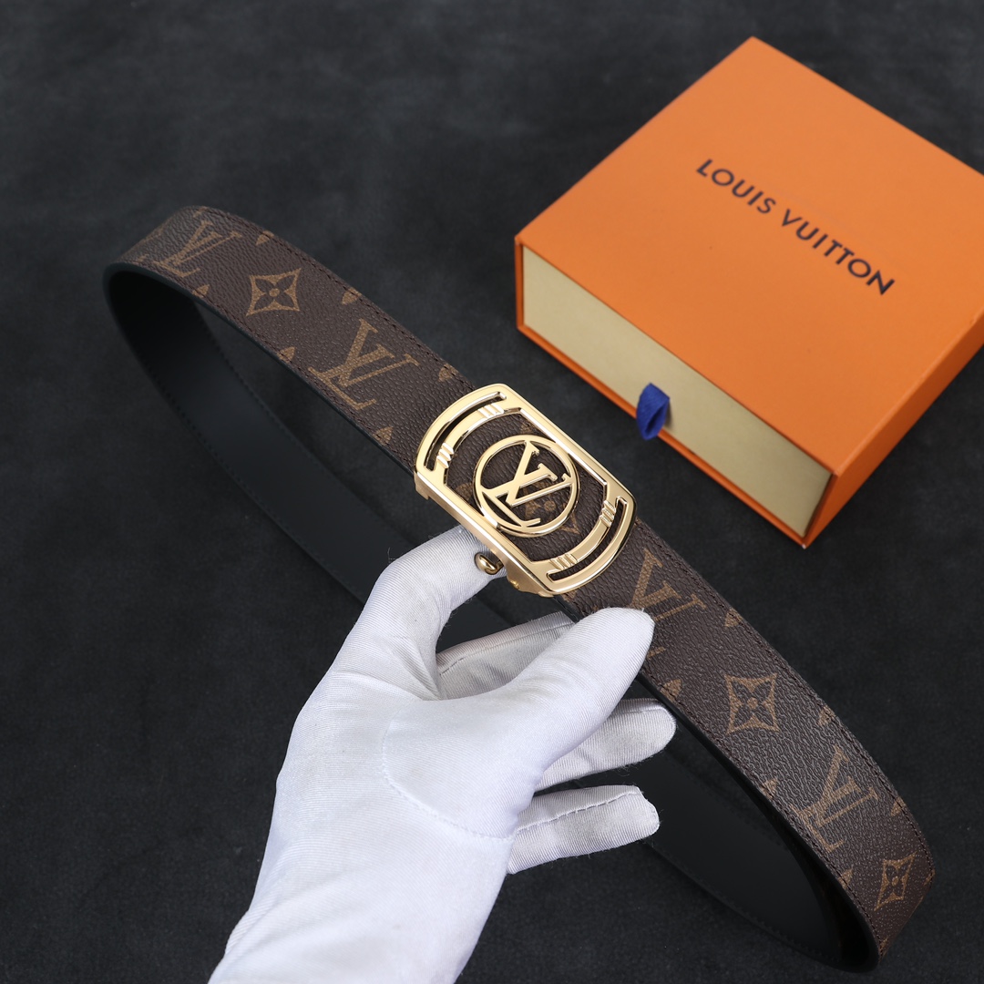 Louis Vuitton LV Leather Belts 1:1 Mirror Version