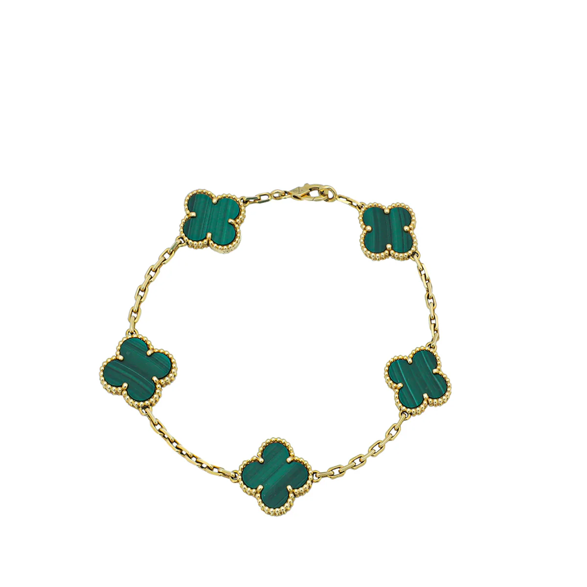 Van Cleef & Arpels 18K Yellow Gold 5 Motifs Vintage Alhambra Bracelet