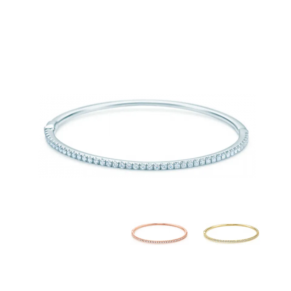 Tiffany Metro Hinged Bangle Sterling Silver Diamonds Jewelry Online Shop