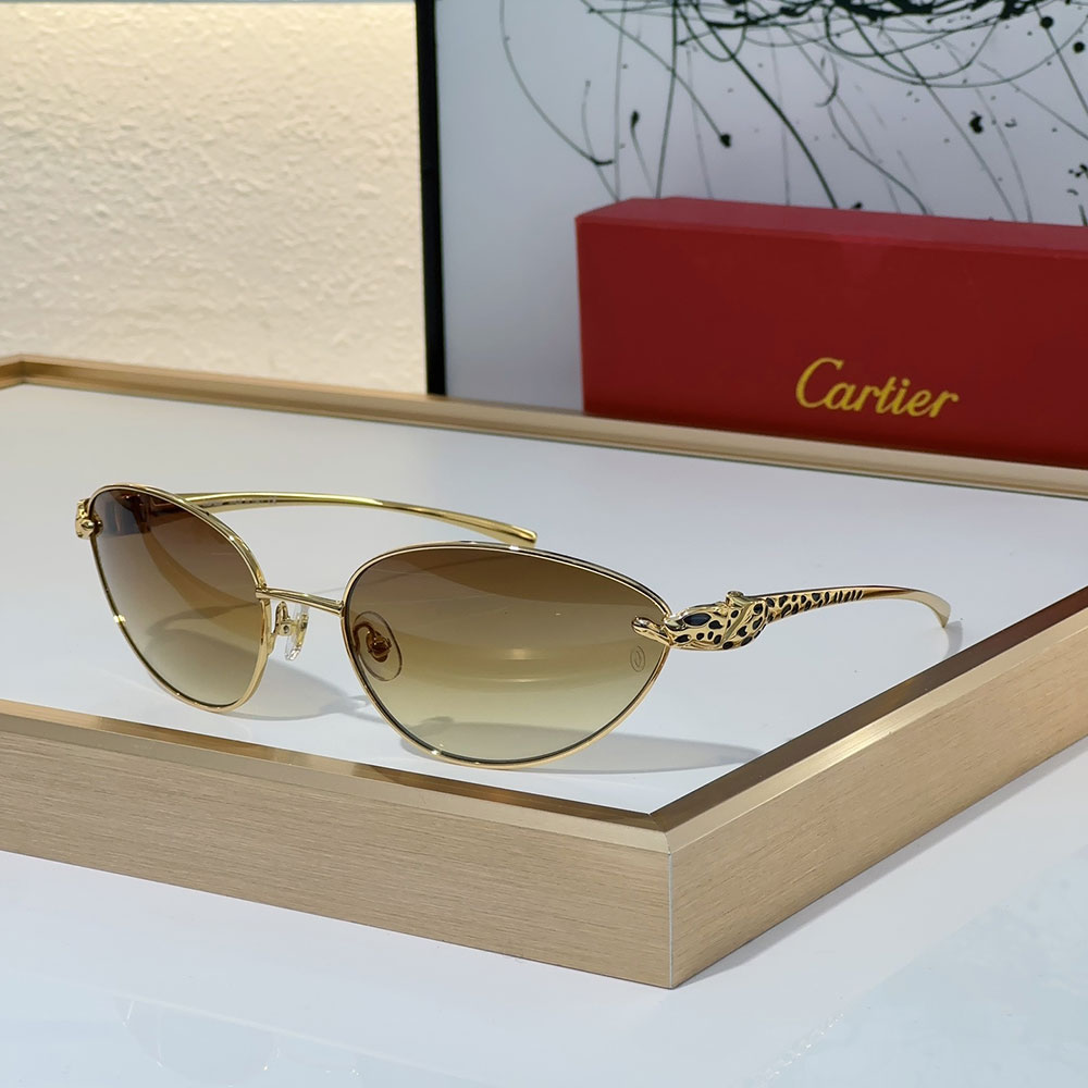 Cartier  Metal Cutout Frame  Sunglasses Top quality （Replica）