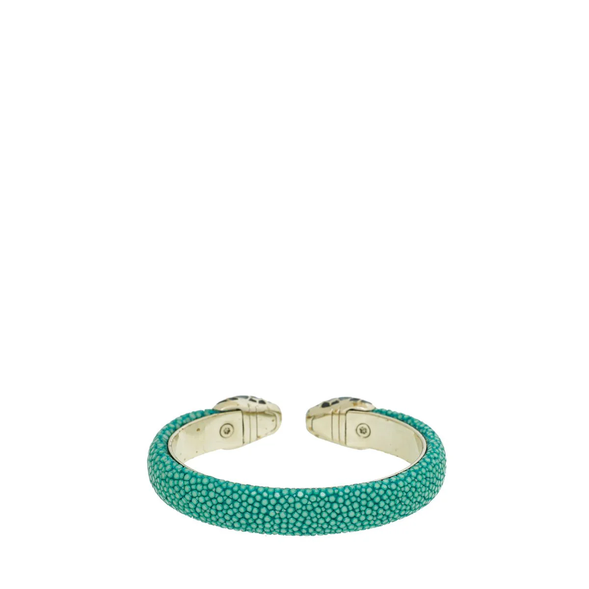 Bvlgari Green Galuchat Skin Serpenti Forever Open Bracelet