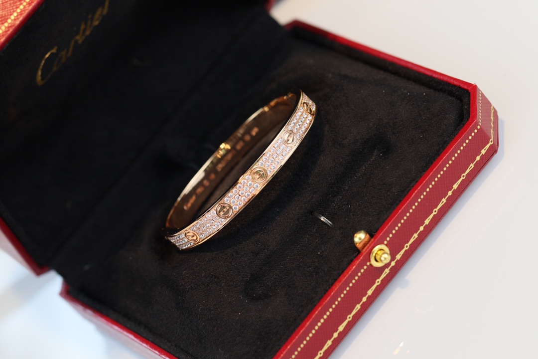 Cartier Love Bracelet Full Diamond Bracelet Rose Gold
