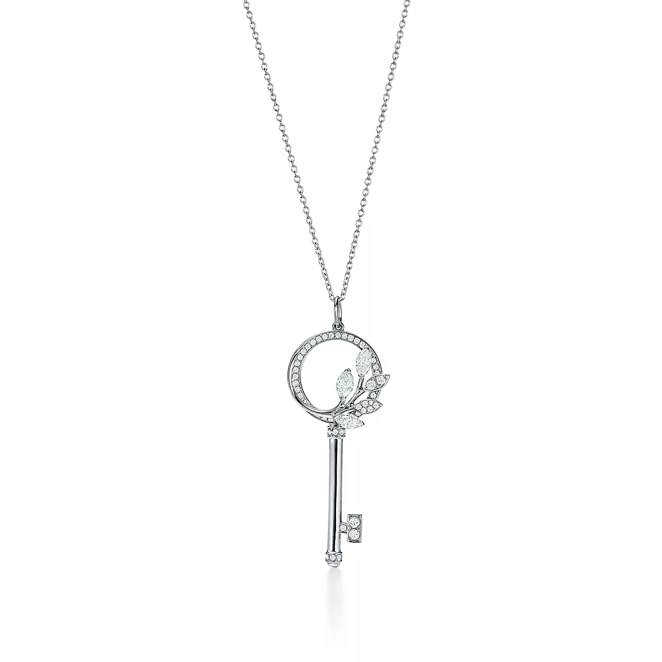 Tiffany Keys, Tiffany Victoria® Diamond Vine Circle Key in Platinum