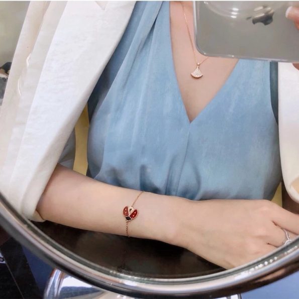 Ladybug Bracelet, Two Style, Perfect Van Cleef Dupe, Rose Gold
