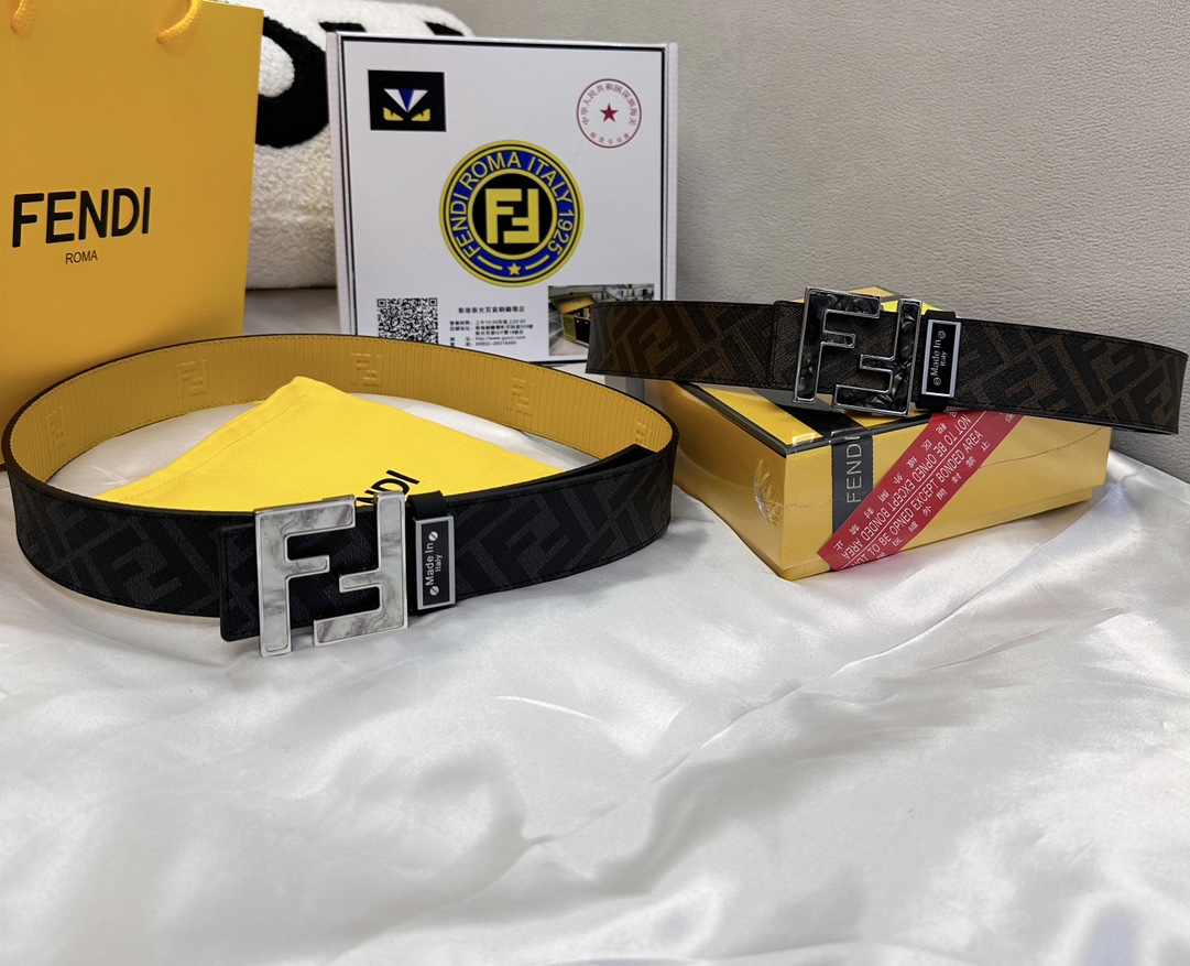 Fendi Leather Belts 1:1 Mirror Version