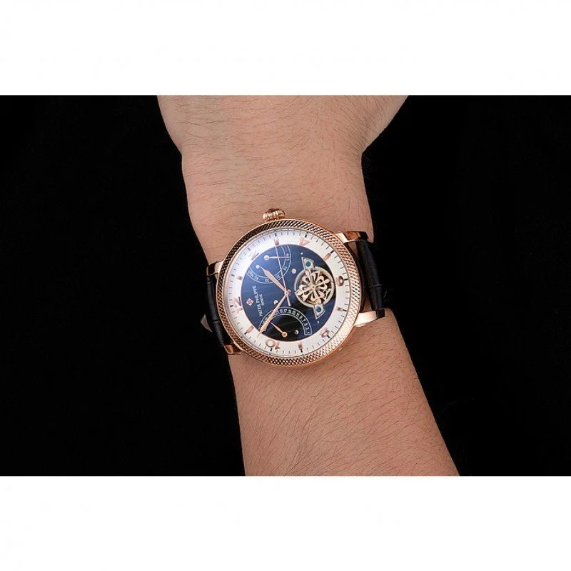 Classic Tourbillon Power Reserve Dial Black 45 mm, Rose Gold Plated