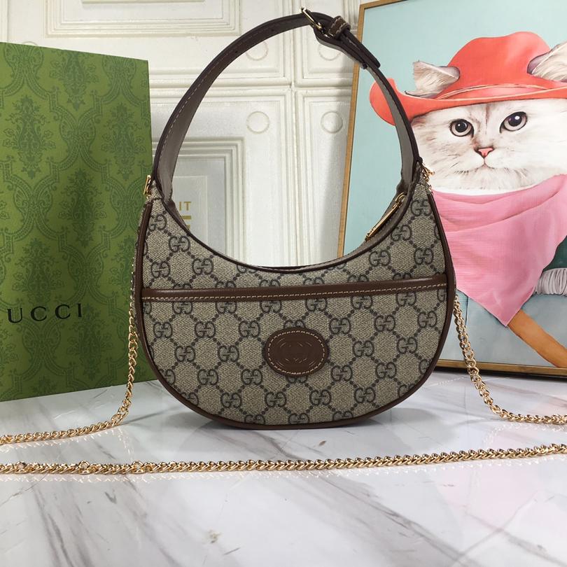 Gucci Marmnt Half Moon Shoulder Bag Handbag (Replica)