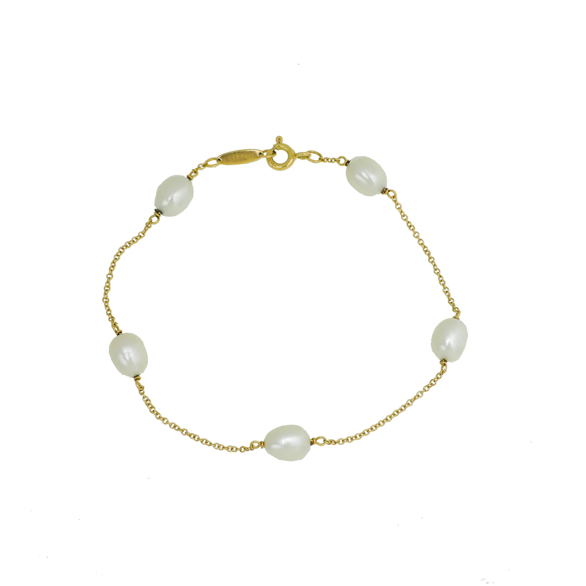 Tiffany & Co 18K Yellow Gold Elsa Peretti Pearls MOP By The Yard Bracelet