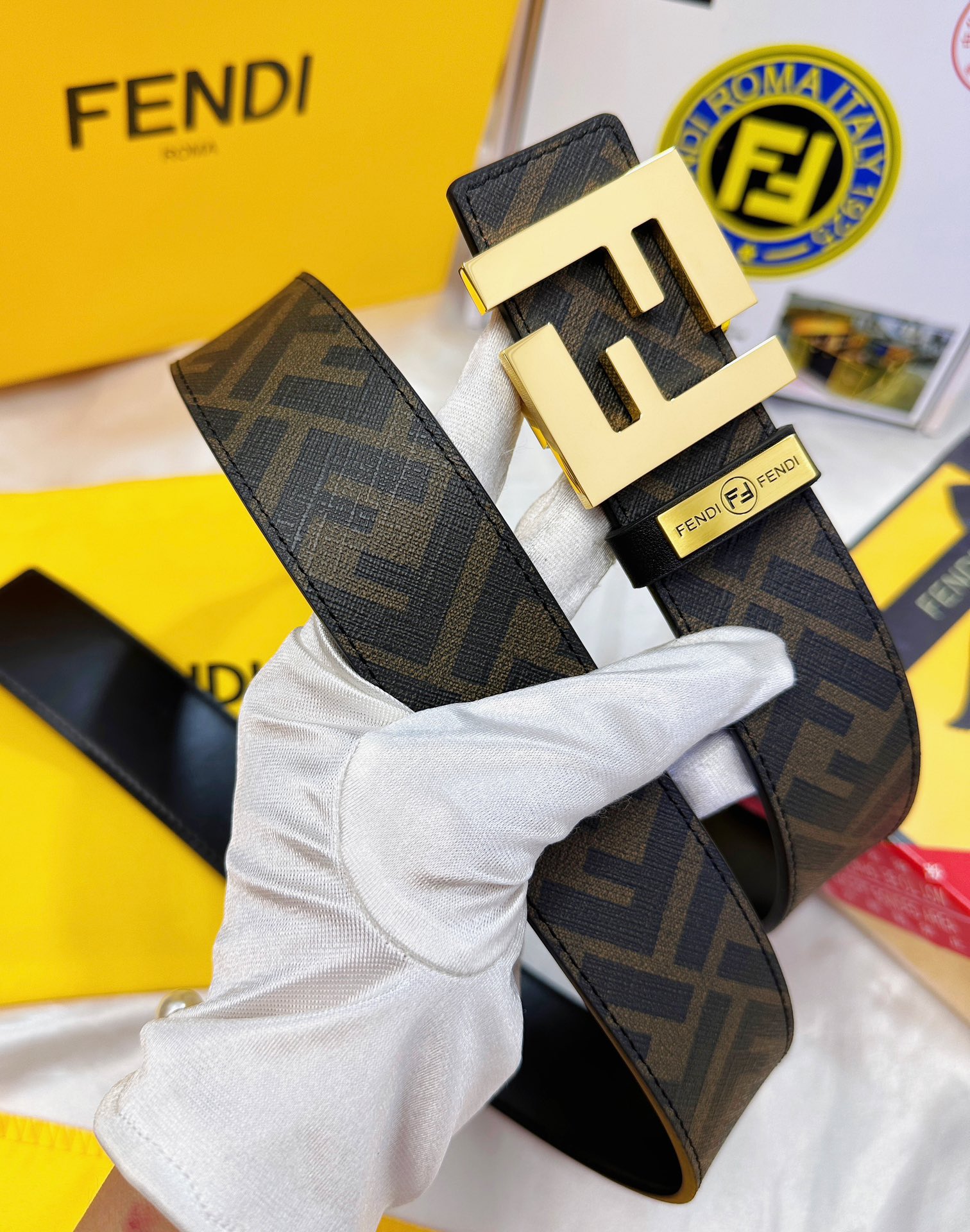 Fendi Leather Belts 1:1 Mirror Version