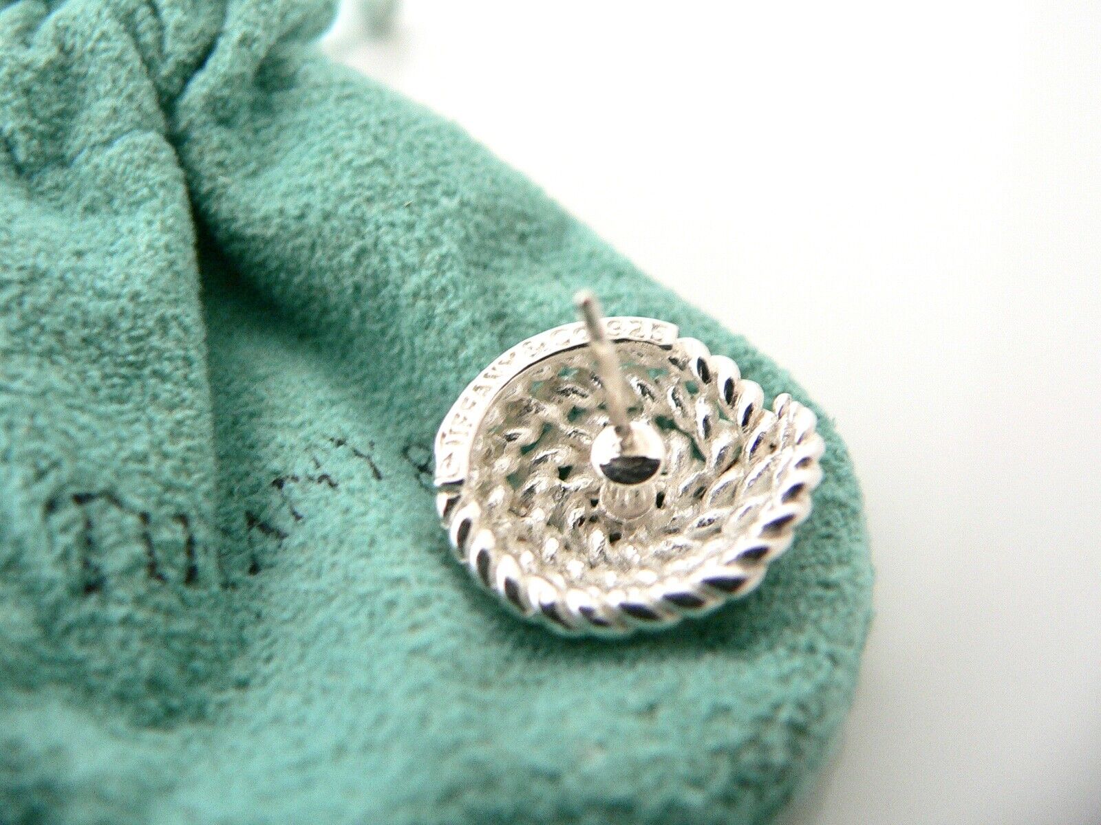 Tiffany & Co Twist Earrings Cable Rope Studs Circle Round Love Gift Pouch T Co