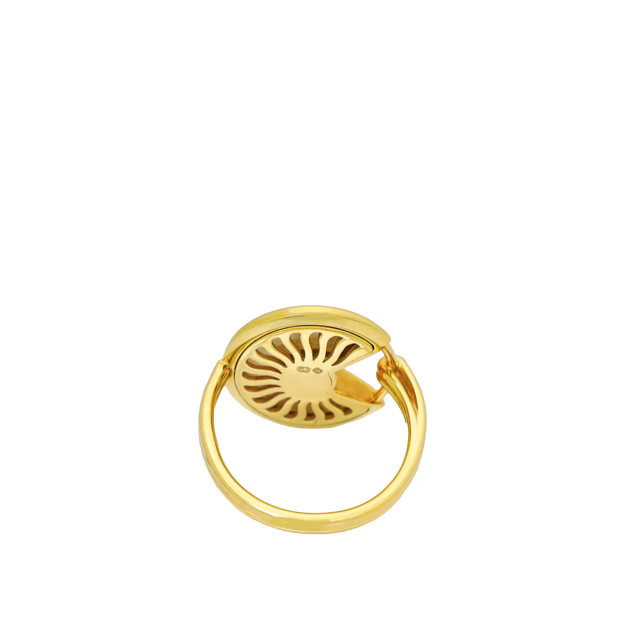 Cartier 18K Yellow Gold Diamond MOP Amulette De Cartier Ring 55