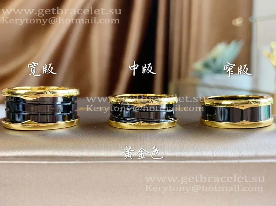 B.zero1 Black Ceramic and Rose Gold Ring