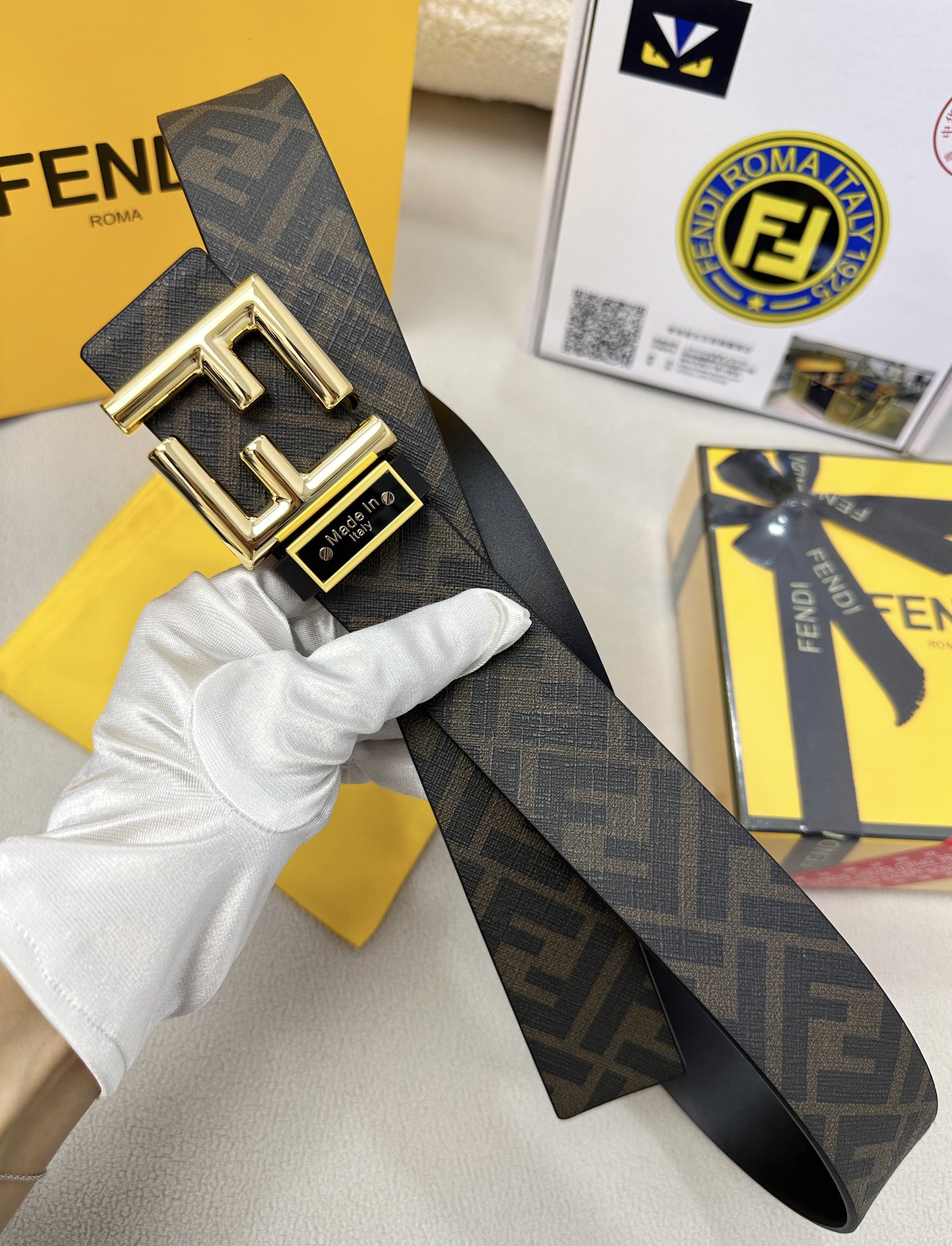 Fendi Leather Belts 1:1 Mirror Version